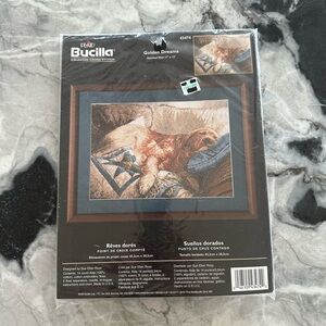 Bucilla Plaid Golden Dreams Counted Cross Stitch NWT #43474
